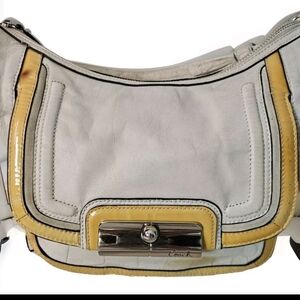 Coach Kristen Messenger Ivory Yellow Shoulder Bag  Purse with Certificate